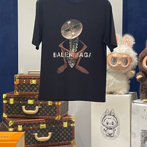 机械人偶印花短袖 T 恤（黑）